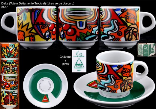 Delta Collection (Deltamente Tropical -Totem-) (pires verde obscuro) (Cup-Saucer)