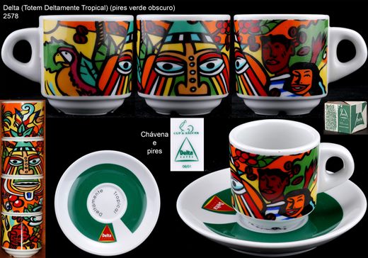 Delta Collection (Deltamente Tropical -Totem-) (pires verde obscuro) (Cup-Saucer)