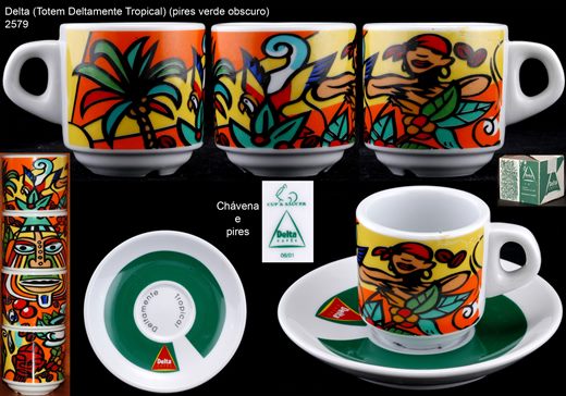 Delta Collection (Deltamente Tropical -Totem-) (pires verde obscuro) (Cup-Saucer)