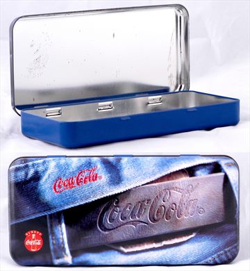 Coca-Cola - Estojo metalico para canetas