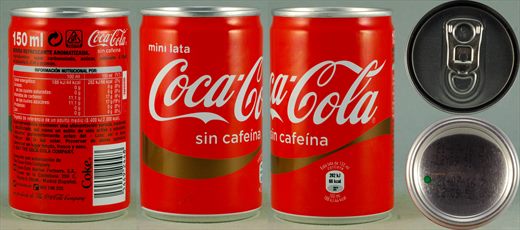 Espanha - Coca-Cola sin cafeina 150ml 2016-07-21