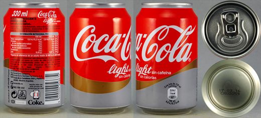 Espanha - Coca-Cola light sin cafeina 330ml 2016-03-16