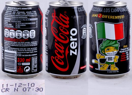 Espanha - Coca-Cola Zero Mundial 2010 Italia 330ml 2010-12-11