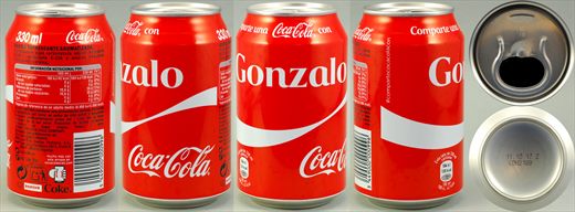 Espanha - Coca-Cola nome classic (Gonzalo) 330ml - 2017-10-11