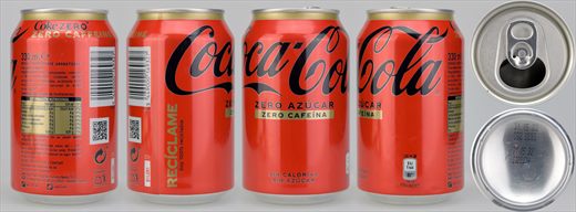 Espanha - Coca-Cola zero sin cafeina 330ml 2021