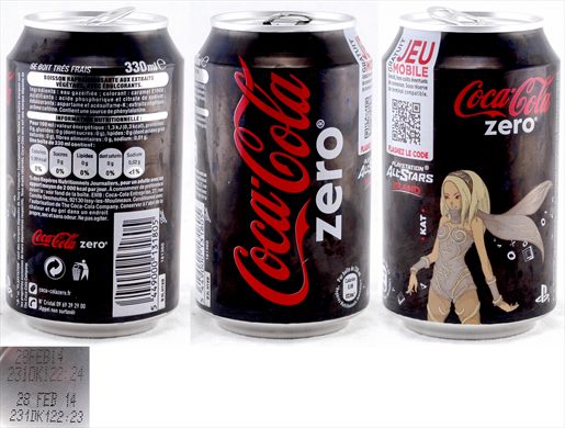 Franca - Coca-Cola zero Playstation All-Stars Island (Kat) 330ml 2014-02-28