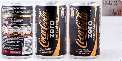 Portugal - Coca-Cola zero sem cafeina 150ml 2013-11-29