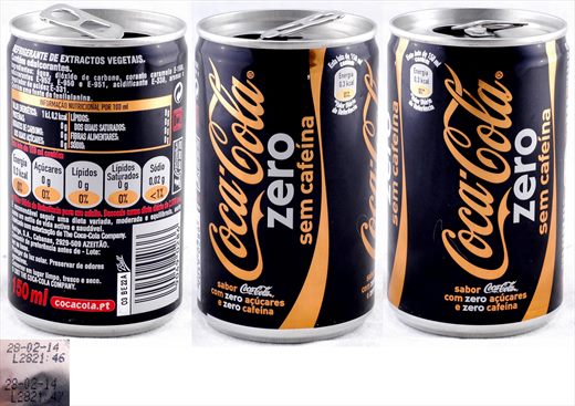 Portugal - Coca-Cola zero sem cafeina 150ml 2014-02-28