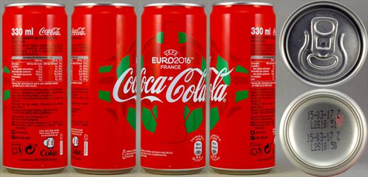 Portugal - Coca-Cola Classic UEFA Euro2016 France 500ml 2017
