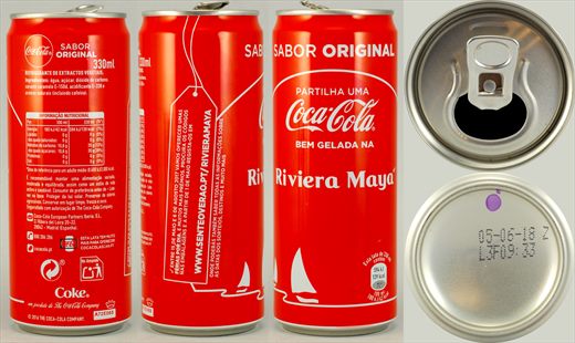 Portugal - Coca-Cola ferias Classic alta (Riviera Maya) 330ml 2018
