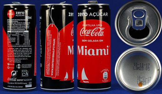 Portugal - Coca-Cola localidades alta (Miami) 330ml - 2017-11-10