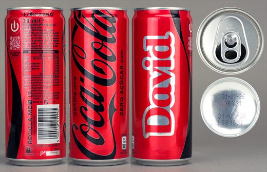Portugal - Coca-Cola Zero nome (David) 330ml 2026