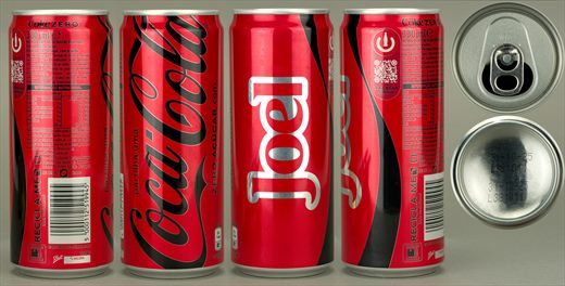 Portugal - Coca-Cola Zero nome (Joel) 330ml 2025