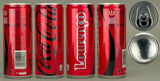 Portugal - Coca-Cola Zero nome (Lourenco) 330ml 2025