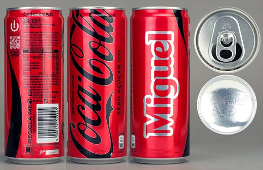 Portugal - Coca-Cola Zero nome (Miguel) 330ml 2025