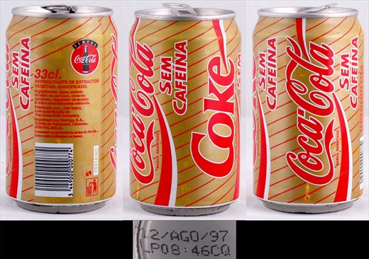 Portugal - Coca-Cola Sem Cafeina 330ml 1997-08