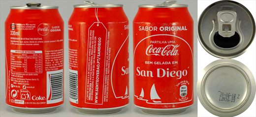 Portugal - Coca-Cola ferias Classic (San Diego) 330ml 2018
