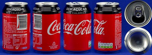 Portugal - Coca-Cola sem acucar sem calorias 330ml 2019