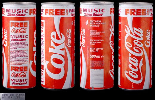 Reino Unido - Coca-Cola Classic Music Trivia Game 500ml 1988