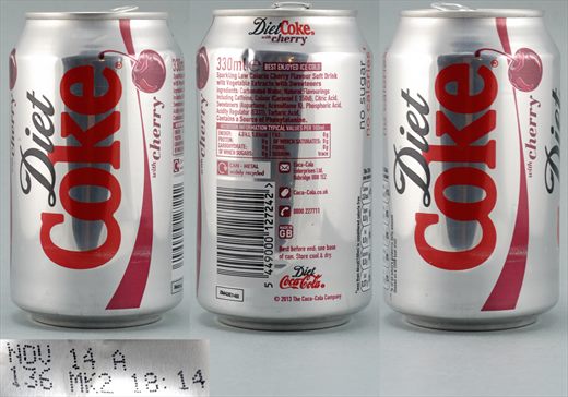 Reino Unido - Coca-Cola Diet Coke Cherry 330ml 2014-11