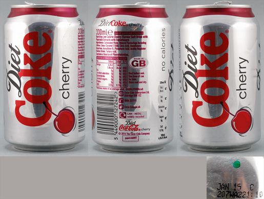 Reino Unido - Coca-Cola Diet Coke Cherry 330ml 2015-01