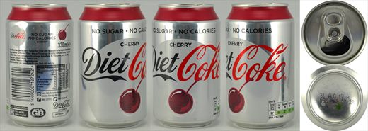 Reino Unido - Coca-Cola Diet Coke Cherry 330ml 2017