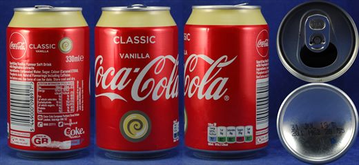 Reino Unido - Coca-Cola Classic Vanilla 330ml 2018-07-31