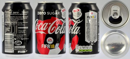 Reino Unido - Coca-Cola Zero EA Sports FIFA18 330ml 2018