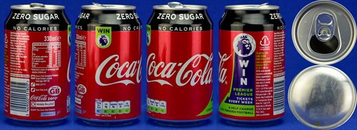 Reino Unido - Coca-Cola Zero WIN 330ml 2020