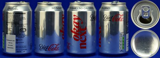 Reino Unido - Diet Coke (okey next) 330ml 2020