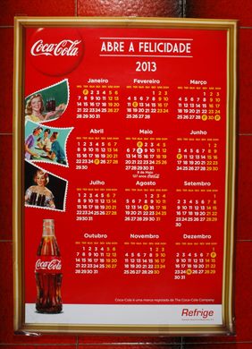 2013-Coca-Cola - calendario de parede