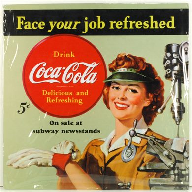 Coca-Cola - Cartaz metalico quadrado