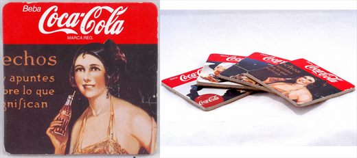 Coca-Cola - Bases para copos quadrada
