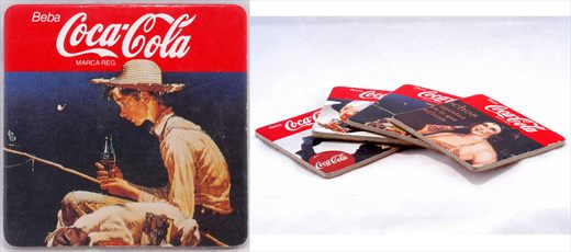 Coca-Cola - Bases para copos quadrada
