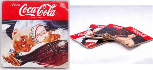 Coca-Cola - Bases para copos quadrada