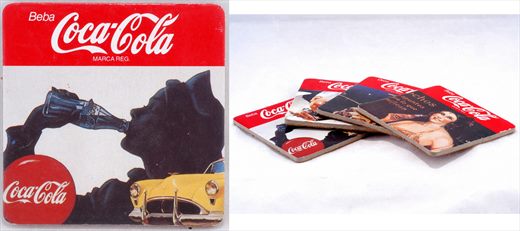 Coca-Cola - Bases para copos quadrada