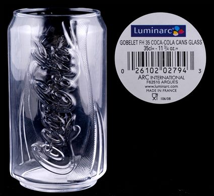 Coca-Cola (mod 20) - Copo vidro transparente 35Cl (Luminarc)