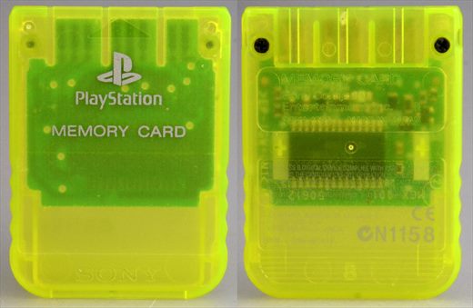 Sony PlayStation Memory Card SCPH-1020 R Lemon Yellow
