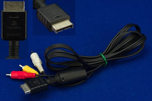 Sony Playstation TV AV Cable PS1 PS2 PS3 Lead Composite Video Audio RCA