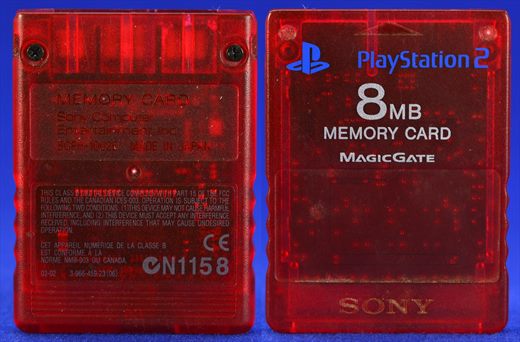 Sony PS2 8Mb Memory Card MagicGate SCPH-10020 red