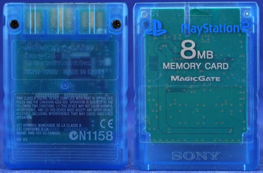 Sony PS2 8Mb Memory Card MagicGate SCPH-10020 F blue
