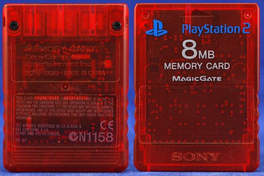 Sony PS2 8Mb Memory Card MagicGate SCPH-10020 F red