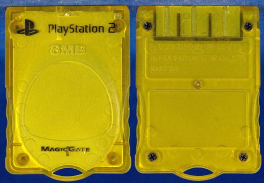Kotobuki System PS2 8Mb Memory Card transparent yellow