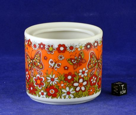 Acucareiro em porcelana com decoracao floral