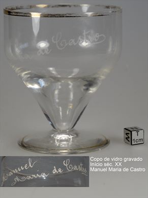 Copa vidro gravado inicio sec. XX (Manuel Maria de Castro)