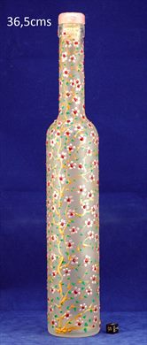 Garrafa florida pitada a mao 36,5cms