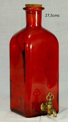 Garrafa vermelha com torneira 27,5cms