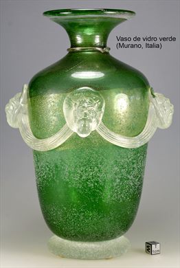 Vaso de vidro verde (Murano Italia)