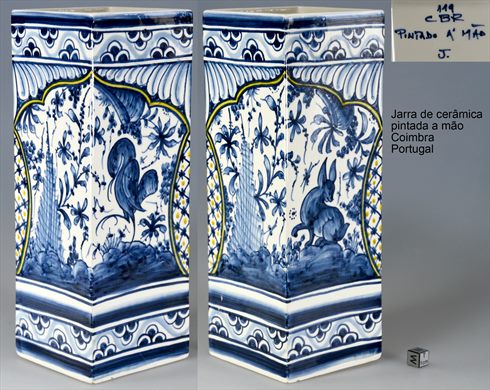 Jarra ceramica pintado a mao (Coimbra Portugal)