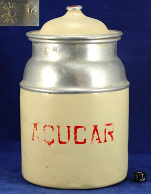 Pote de aluminio para o acucar